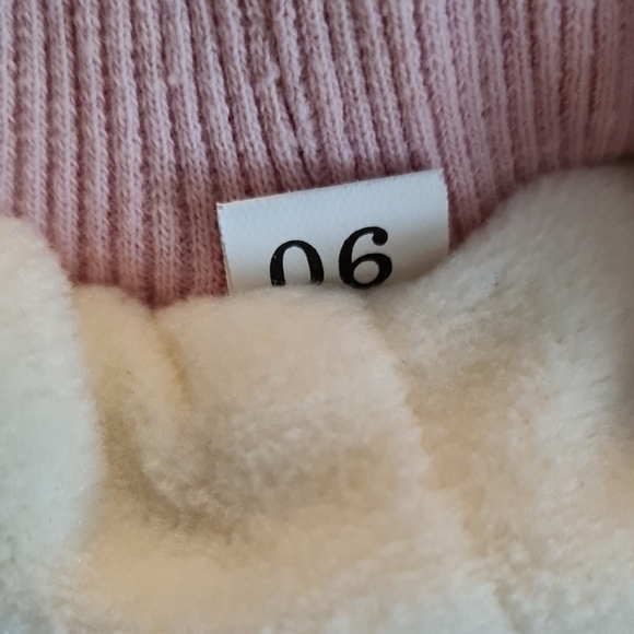 Cozy Pink Fleece Kids Outfit with Rainbow Stripes, very good condition, 6M, warm - Picture 5 of 5